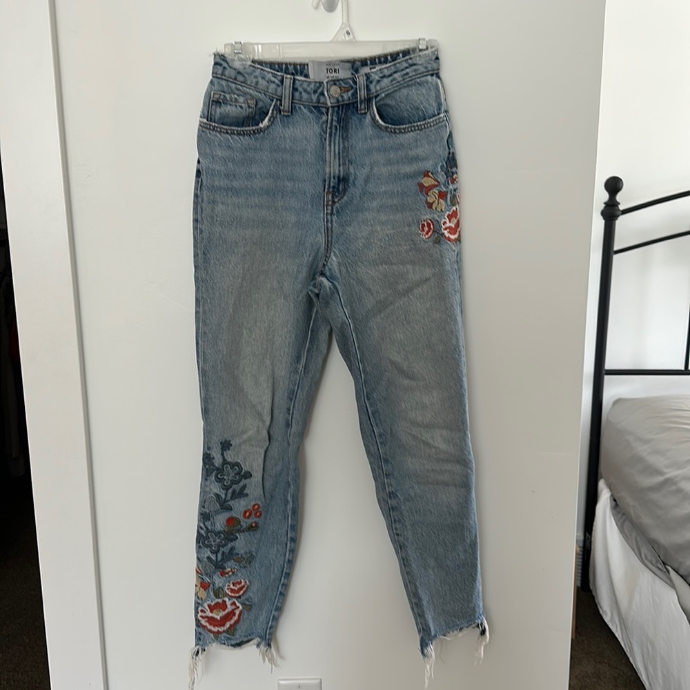 Embroidered Mom Jeans